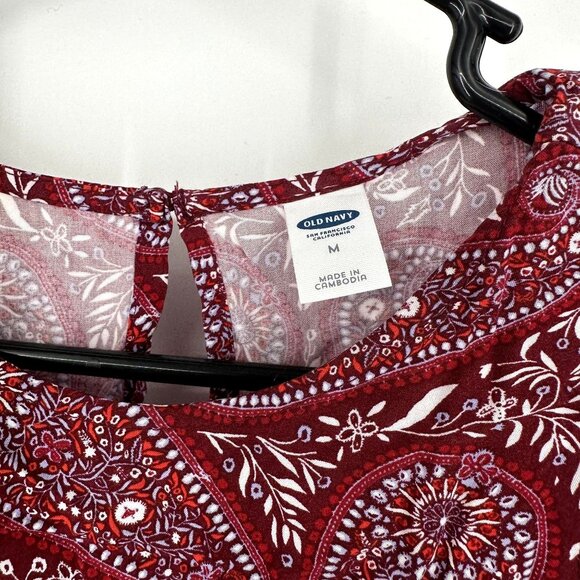 Old Navy Red‎ Paisley Tank Dress Size Medium - Picture 3 of 6